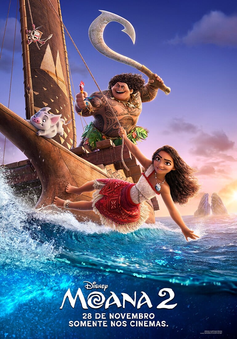 A Walt Disney Animation lançou um novo trailer para Moana 2 , que estreia em 28 de novembro de 2024 nos cinemas.