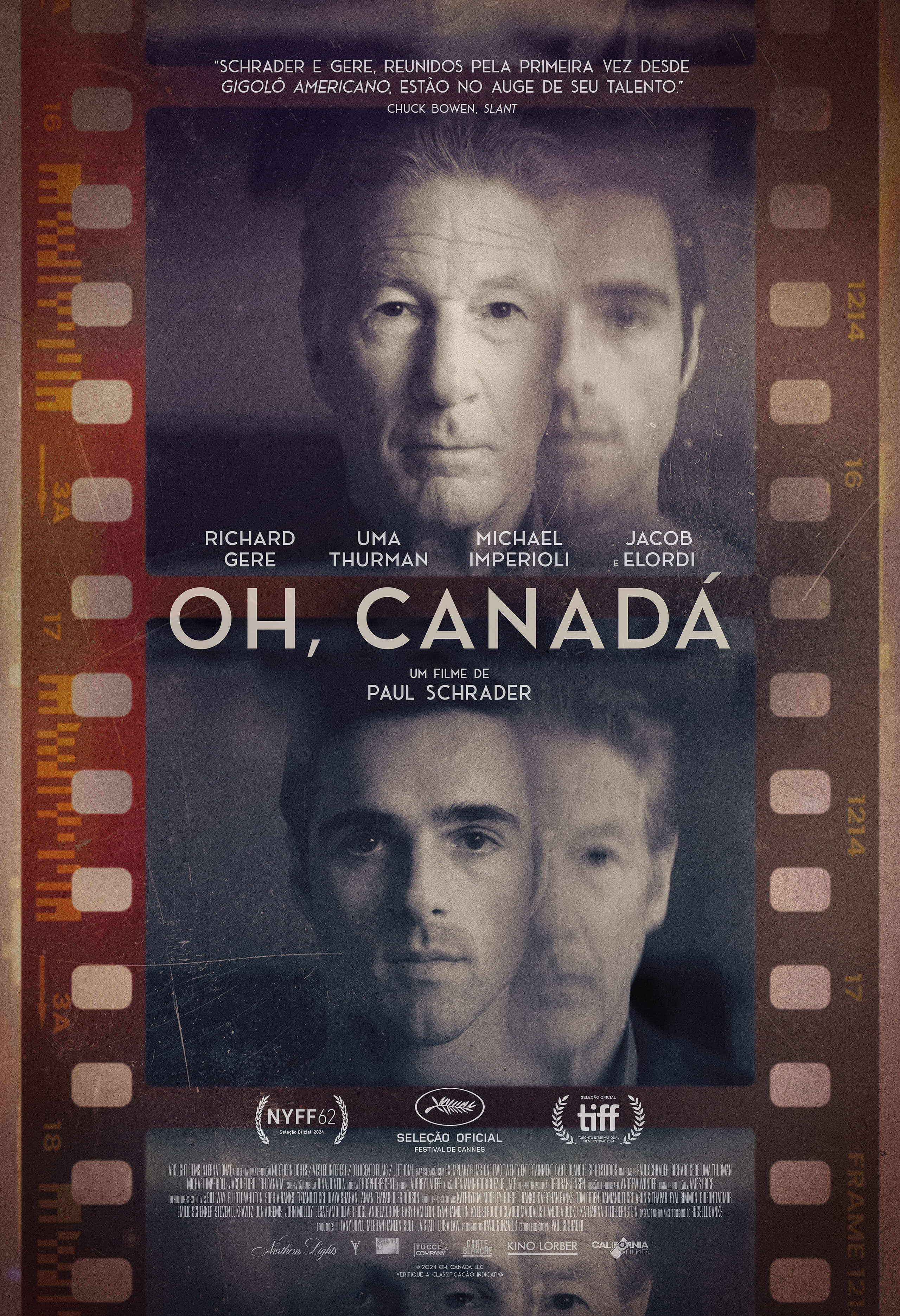 A California Filmes confirmou que Oh Canadá, o novo longa dirigido por Paul Schrader, chegará aos cinemas brasileiros em 5 de junho de 2025.